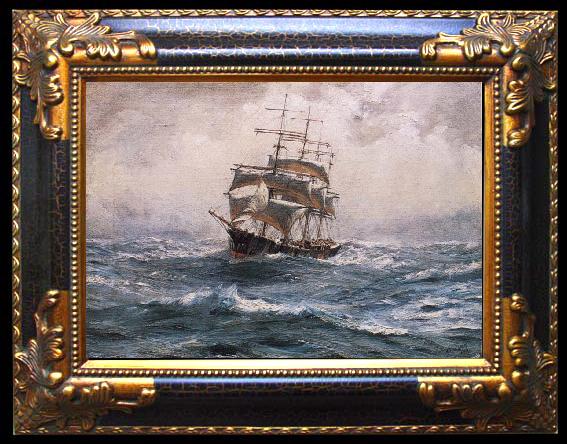 framed  Thomas Somerscales A Ship running before a Gale, Ta063